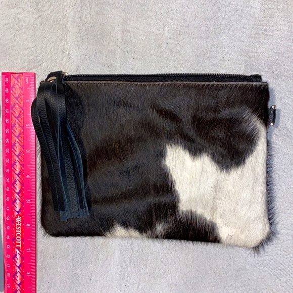New Handmade Real Cowhide Wristlet Clutch Wallet Double Side Hair On - Picture 3 of 6